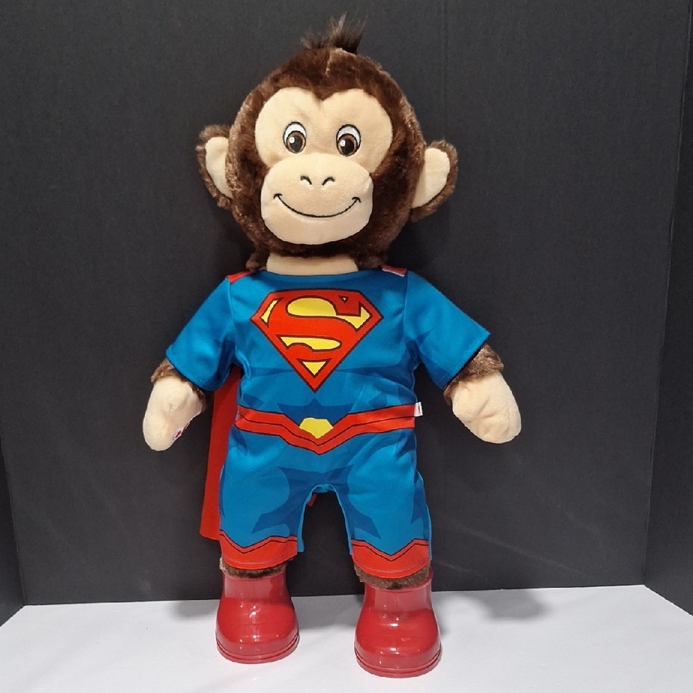 Build-A-Bear BAB Stuffed Monkey in Superman Costume